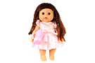 Кукла с длинными волосами в платье с пояском, с бутылочкой, 30 см (видео)