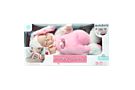 Спящий мальчик-зайчик в бело-розовой шубке, 40 см (видео)