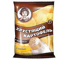 «Хрустящий картофель», чипсы с солью, произведены из свежего картофеля, 70 г