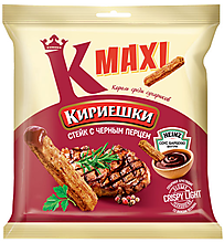 Сухарики со вкусом стейка с черным перцем и соусом барбекю «Кириешки Maxi», 80 г