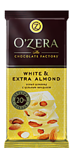 Шоколад «O'Zera» White and Extra Almond, 90 г