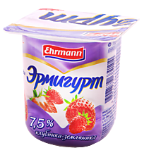 Йогуртный продукт 7.5% «Ehrmann» Эрмигурт Клубника-земляника, 100 г
