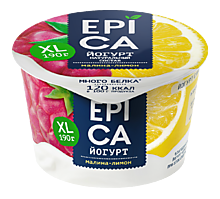 Йогурт 4.8% «Epica» Малина-лимон, 190 г