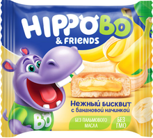 Бисквитное пирожное HIPPO BO & friends с банановой начинкой, 32 г Бисквитное пирожное HIPPO BO & friends с банановой начинкой, 32 г