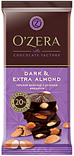 «OZera», шоколад горький с цельным миндалем Dark & Extra Almond, 90 г