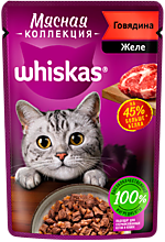 Влажный корм для кошек «Whiskas» Meaty с говядиной, 75 г