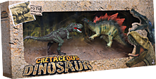 Игровой набор Динозавры Бронтозавр и спинозавр/Тираннозавр и стегозавр (видео), арт.4405-82