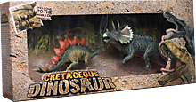 Игровой набор «Динозавры» Трицератопс и стегозавр/Птерозавр и тираннозавр (видео)