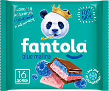 Шоколад молочный «Fantola» с печеньем и начинкой Blue malina, 60 г