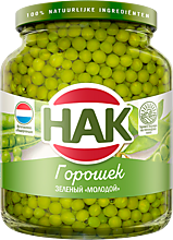 Горошек зеленый «молодой» «HAK», 370 мл
