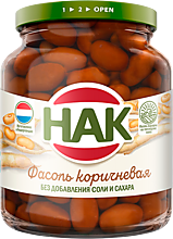 Фасоль коричневая «HAK» без добавления соли и сахара, 370 мл