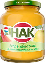 Пюре яблочное «HAK» без добавления соли и сахара, 370 мл
