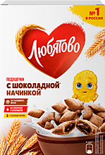Готовый завтрак «Любятово» подушечки с шоколадной начинкой, 220 г
