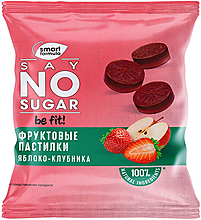 «Smart Formula», say no to sugar Фруктовые пастилки «Яблоко – клубника», 30 г