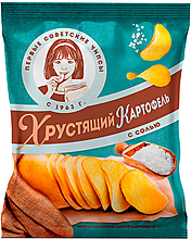 «Хрустящий картофель», чипсы с солью, произведены из свежего картофеля, 160 г