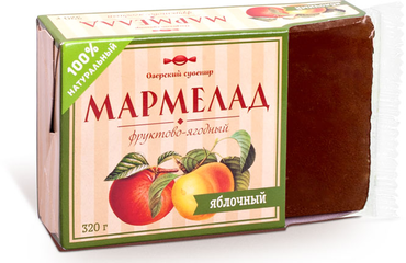 «Озёрский сувенир», мармелад «Яблочный», 100% натуральный продукт, 320 г «Озёрский сувенир», мармелад «Яблочный», 100% натуральный продукт, 320 г