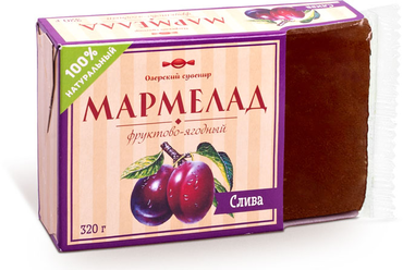 «Озёрский сувенир», мармелад «Слива»,100% натуральный продукт, 320 г «Озёрский сувенир», мармелад «Слива»,100% натуральный продукт, 320 г