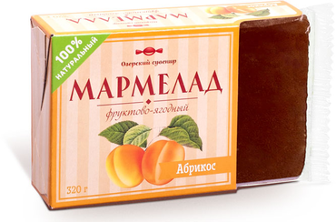 «Озёрский сувенир», мармелад «Абрикос», 100% натуральный продукт, 320 г «Озёрский сувенир», мармелад «Абрикос», 100% натуральный продукт, 320 г