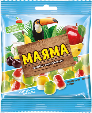 «Маяма», мармелад жевательный со вкусами банана, яблока, вишни со сливками, 70 г «Маяма», мармелад жевательный со вкусами банана, яблока, вишни со сливками, 70 г