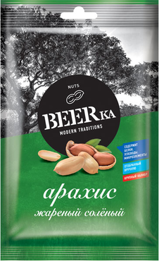 «Beerka», арахис жареный, солёный, 90 г «Beerka», арахис жареный, солёный, 90 г