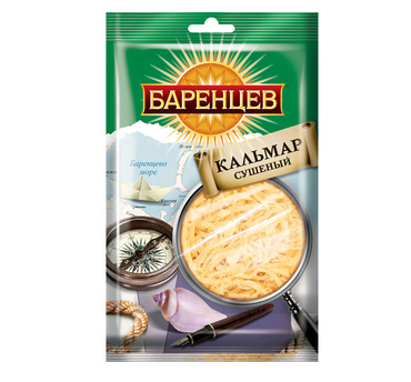 «Баренцев», кальмар сушёно-вяленый, 40 г «Баренцев», кальмар сушёно-вяленый, 40 г