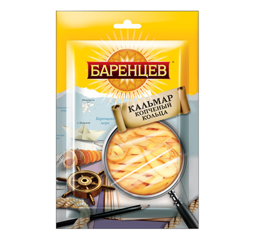 «Баренцев», кальмар, подкопчённые кольца, 35 г «Баренцев», кальмар, подкопчённые кольца, 35 г