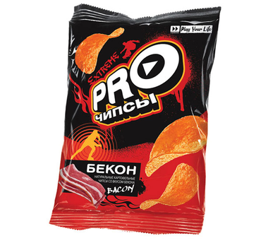 «PRO-Чипсы», чипсы со вкусом бекона, произведены из свежего картофеля, 60 г «PRO-Чипсы», чипсы со вкусом бекона, произведены из свежего картофеля, 60 г