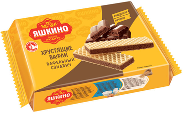 «Яшкино», вафельный сэндвич с шоколадной начинкой, 180 г «Яшкино», вафельный сэндвич с шоколадной начинкой, 180 г