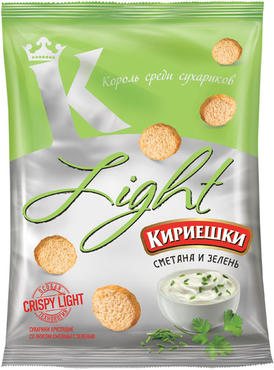 «Кириешки Light», сухарики со вкусом сметаны и зелени, 80 г «Кириешки Light», сухарики со вкусом сметаны и зелени, 80 г