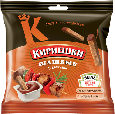 «Кириешки», сухарики со вкусом шашлыка и кетчупом «Heinz», 85 г «Кириешки», сухарики со вкусом шашлыка и кетчупом «Heinz», 85 г