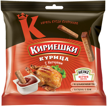 «Кириешки», сухарики со вкусом курицы и кетчупом «Heinz», 85 г «Кириешки», сухарики со вкусом курицы и кетчупом «Heinz», 85 г