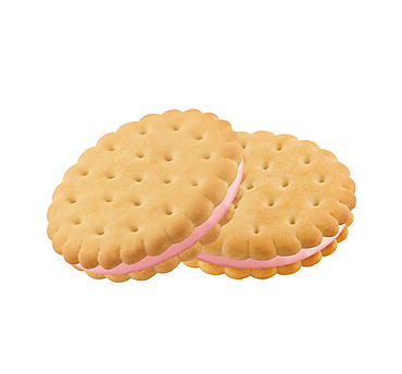 Печенье-сэндвич с клубничным кремом, затяжное (коробка 3,4 кг)
