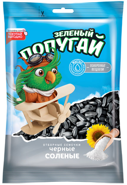 «Зелёный попугай», семечки отборные, чёрные, солёные, высший сорт, 190 г «Зелёный попугай», семечки отборные, чёрные, солёные, высший сорт, 190 г