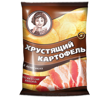 «Хрустящий картофель», чипсы со вкусом бекона, произведены из свежего картофеля, 70 г «Хрустящий картофель», чипсы со вкусом бекона, произведены из свежего картофеля, 70 г