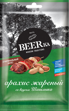 «Beerka», арахис жареный со вкусом шашлыка, 90 г «Beerka», арахис жареный со вкусом шашлыка, 90 г