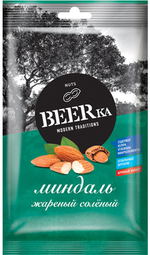 «Beerka», миндаль жареный, солёный, 90 г «Beerka», миндаль жареный, солёный, 90 г