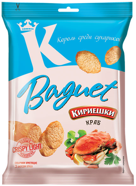 «Кириешки Baguet», сухарики со вкусом краба, 50 г «Кириешки Baguet», сухарики со вкусом краба, 50 г