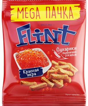 «Flint», сухарики со вкусом красной икры, 130 г «Flint», сухарики со вкусом красной икры, 130 г