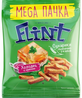 «Flint», сухарики со вкусом холодца с хреном, 130 г «Flint», сухарики со вкусом холодца с хреном, 130 г