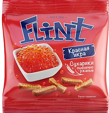 «Flint», сухарики со вкусом красной икры, 35 г