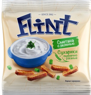 «Flint», сухарики со вкусом сметаны с зеленью, 35 г «Flint», сухарики со вкусом сметаны с зеленью, 35 г
