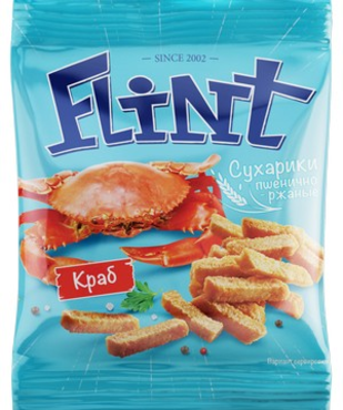 «Flint», сухарики со вкусом краба, 80 г «Flint», сухарики со вкусом краба, 80 г