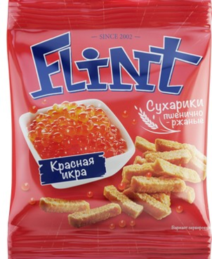 «Flint», сухарики со вкусом красной икры, 80 г «Flint», сухарики со вкусом красной икры, 80 г