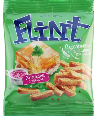 «Flint», сухарики со вкусом холодца с хреном, 80 г «Flint», сухарики со вкусом холодца с хреном, 80 г