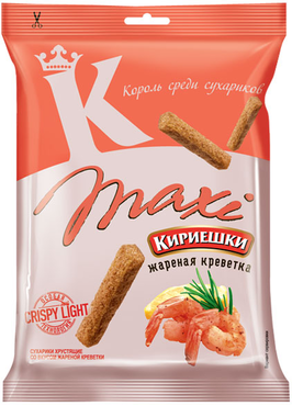 «Кириешки Maxi», сухарики со вкусом жареных креветок, 60 г «Кириешки Maxi», сухарики со вкусом жареных креветок, 60 г