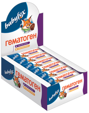 «BabyFox», гематоген с кедровым орехом, 40 г «BabyFox», гематоген с кедровым орехом, 40 г