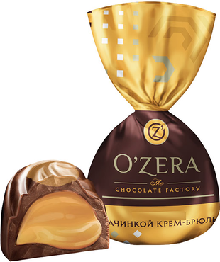 «OZera», конфеты с молочно-сливочной начинкой и каплей из карамельного шоколада «OZera», конфеты с молочно-сливочной начинкой и каплей из карамельного шоколада