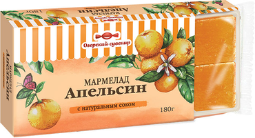 «Озёрский сувенир», мармелад «Апельсин», желейный, в виде кубиков, 180 г «Озёрский сувенир», мармелад «Апельсин», желейный, в виде кубиков, 180 г
