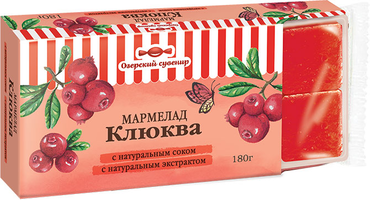 «Озёрский сувенир», мармелад «Клюква», желейный, в виде кубиков, 180 г «Озёрский сувенир», мармелад «Клюква», желейный, в виде кубиков, 180 г