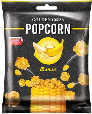 «Golden Corn», попкорн карамельный со вкусом банана, 50 г «Golden Corn», попкорн карамельный со вкусом банана, 50 г